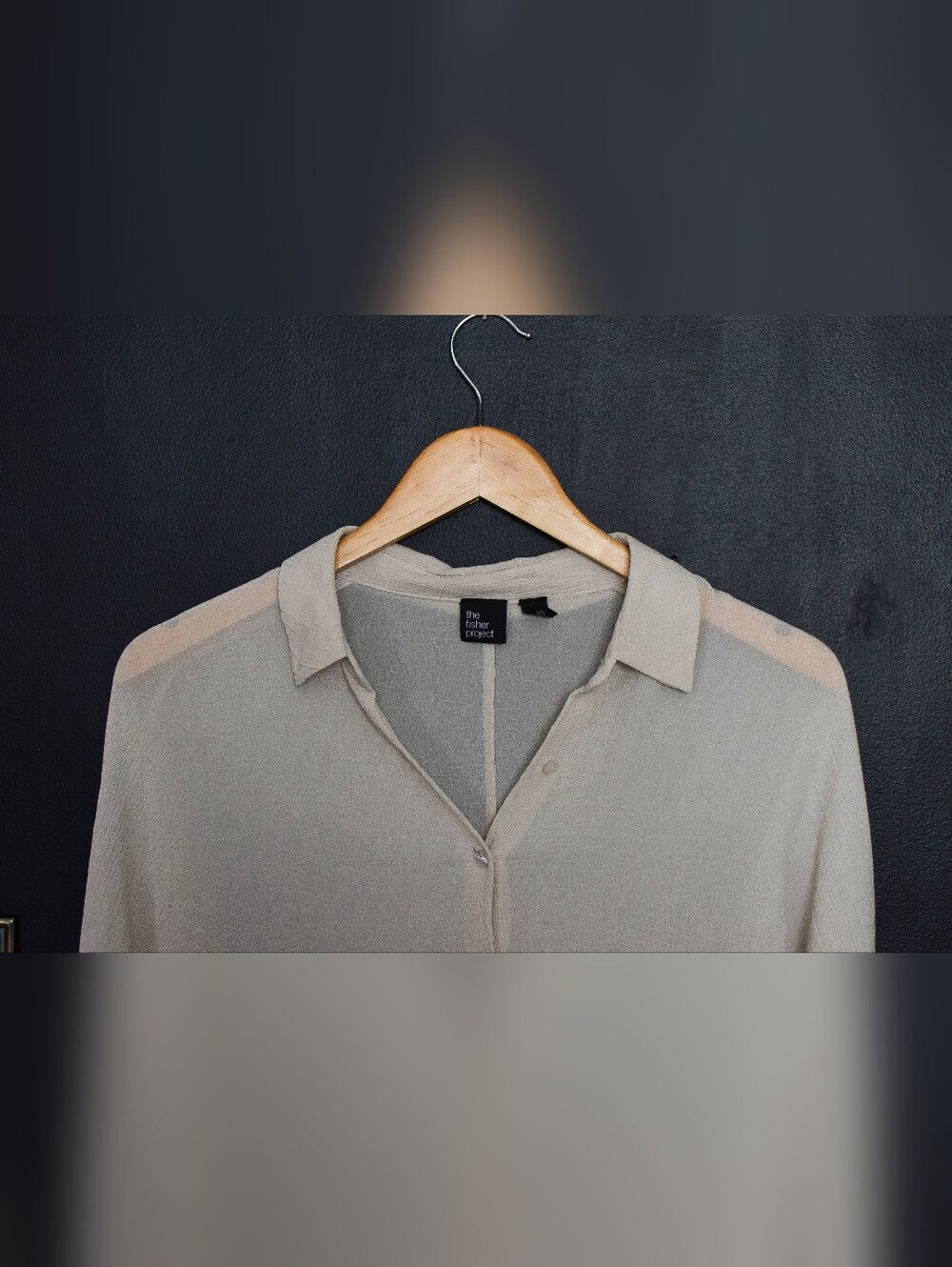Eileen Fisher Button Front Silk Blouse Asymmetrical Cream Size XXS - Picture 4 of 7